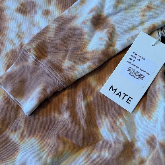 NWT Mate 100% Organic Terry Raglan Grunge Sweatshirt XS - Picture 2 of 5